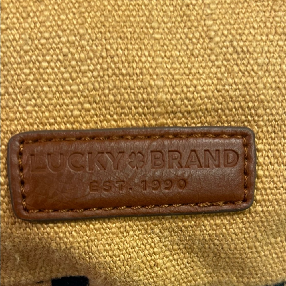 Lucky Brand leather/cotton/linen tote bag - Picture 4 of 9